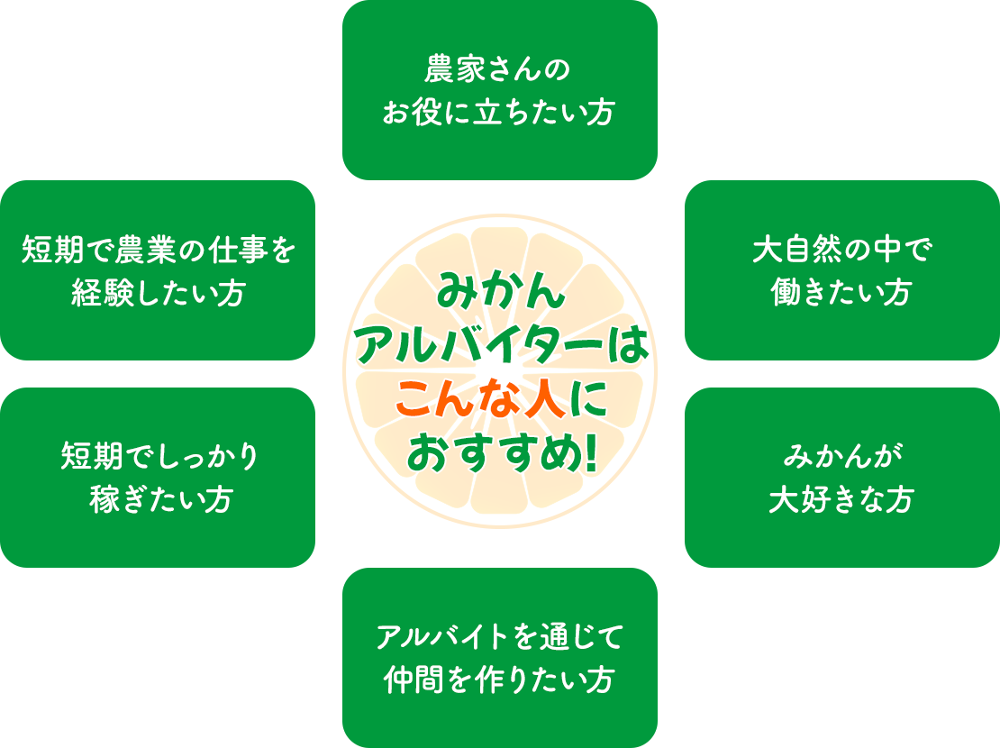 みかんアルバイターはこんな人におすすめ!